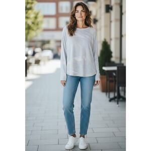 Kinross Cashmere Abstract Print Cashmere Blend Sweater Size Large